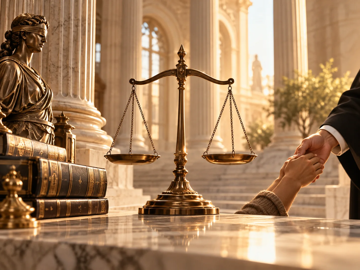 Imagem editorial sobre equilíbrio entre liturgia, acolhimento e Justiça